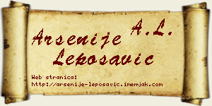 Arsenije Leposavić vizit kartica